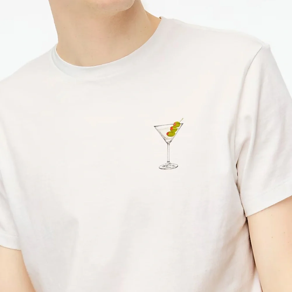 Jcrew Dirty Martini Graphic Tee Cotton White